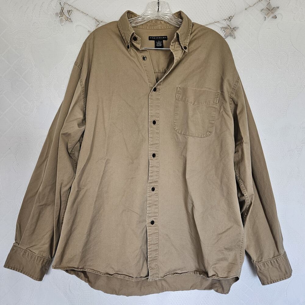 Consensus Mens XLarge Chambray Cotton Casual Thick Utilty Workshirt Ranch Cowboy
